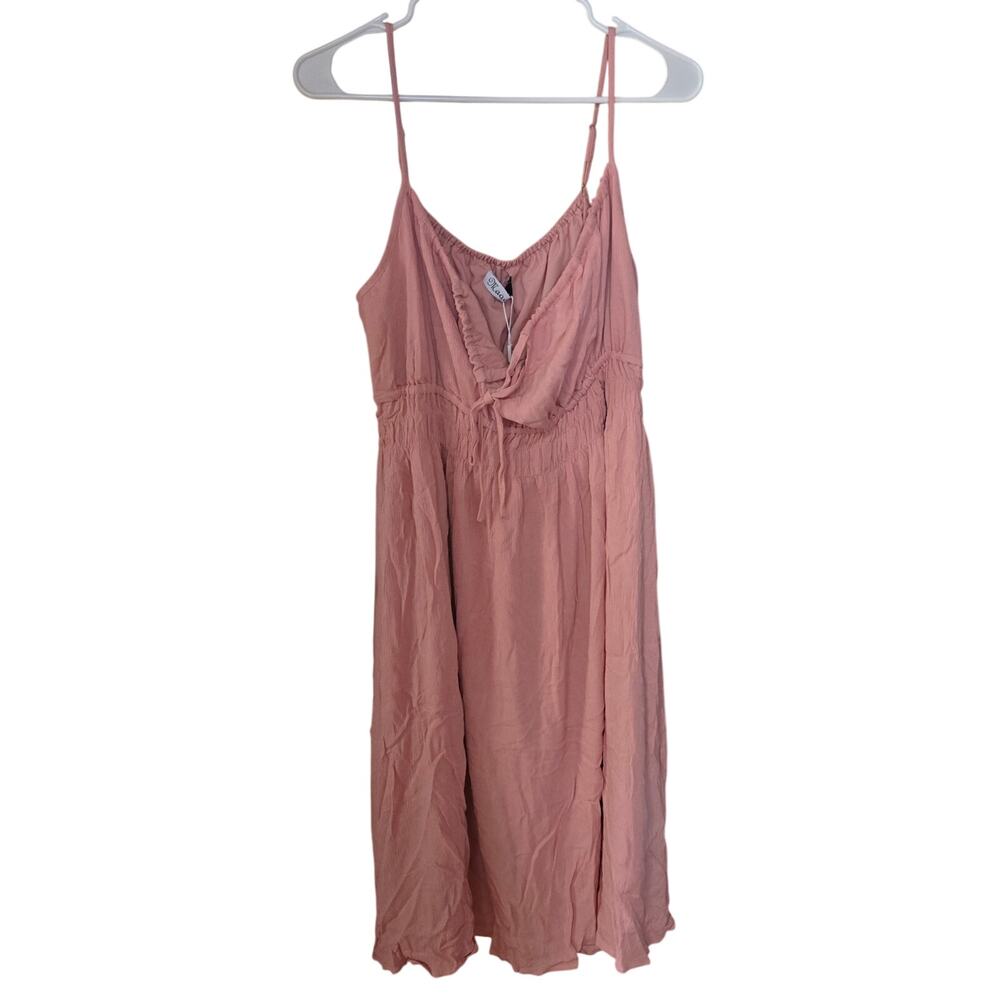 Maacie Maternity Sleeveless Pink Casual Midi Sun Dress Size Large